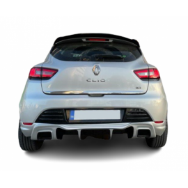 Renault Clio 4 (2012-2019) Rs Style Egzoz Görünümlü Arka Tampon Eki - Difüzör (Plastik)